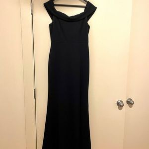 Lulu’s Aveline Navy Blue Off the Shoulder Dress